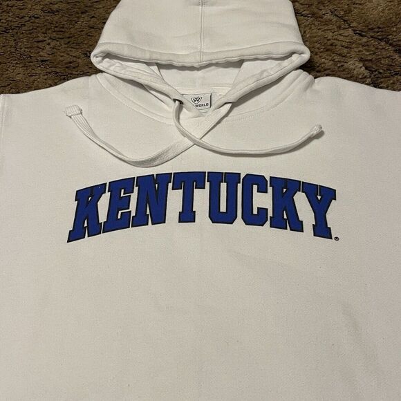 Top of the World Kentucky College Spellout Hoodie White/Blue Medium - Picture 2 of 5